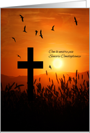 Italian Language Sympathy Condoglianze Sunset Cross card