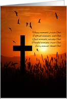 Encouragement Sunset Cross Religious card