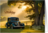 for Neighbor’s Birthday Custom Classic Car card