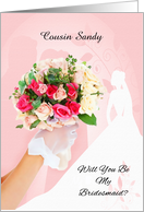 Cousin Bridesmaid Request Custom Rose Bouquet card