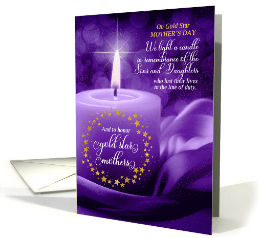 Gold Star Mother's Day Purple Heart and Candle card (974227)
