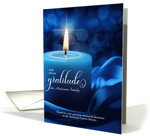 Custom Thank You for the Memorial Donation Candle Light card (976475)