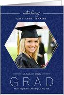 Blue Class of 2025 Graduation Announcement Custom Photo card