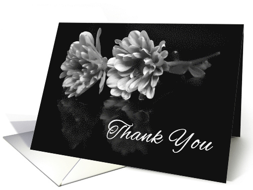 Thank You Classic Black and White Floral Blank inside card (977379)