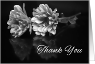 Thank You Classic Black and White Floral Blank inside card