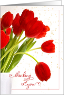 Thinking of You Red Tulips with White Botanical Blank Inside card