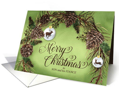 for Son and his Fiance Sage Green with Pine Branches card (979709)