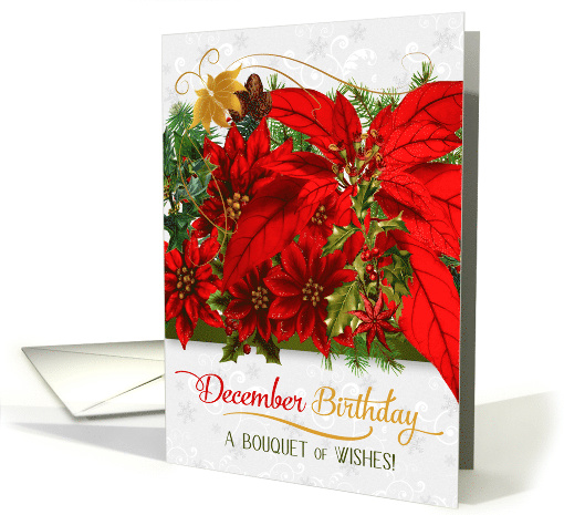 December Birthday Poinsettias card (980451)