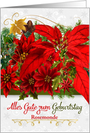 Custom German Birthday Poinsettias for December card