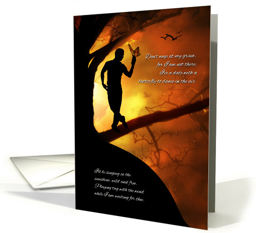 Sympathy Don't Weep at My Grave Poem Male Silhouette card (980709)