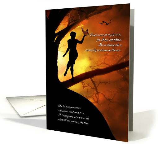 Sympathy Don't Weep at My Grave Poem Female Silhouette card (980711)