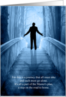 Sympathy Heavenly Bridge Male Silhouette in Blue card