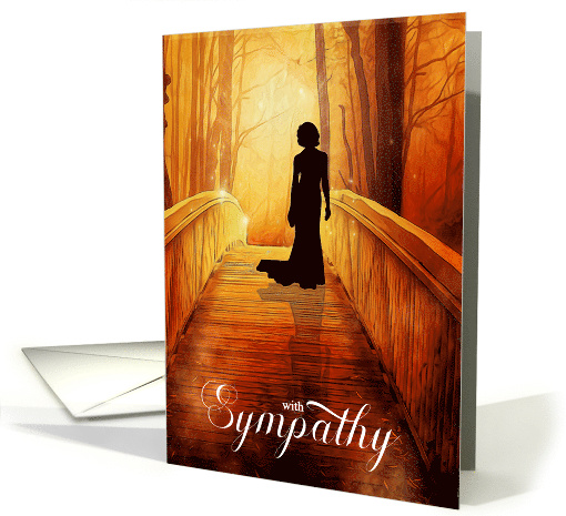 Sympathy Heavenly Bridge Female Silhouette Gold card (980719)
