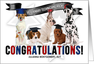 Custom Veterinary Technician Graduate Congratulations Dogs card
