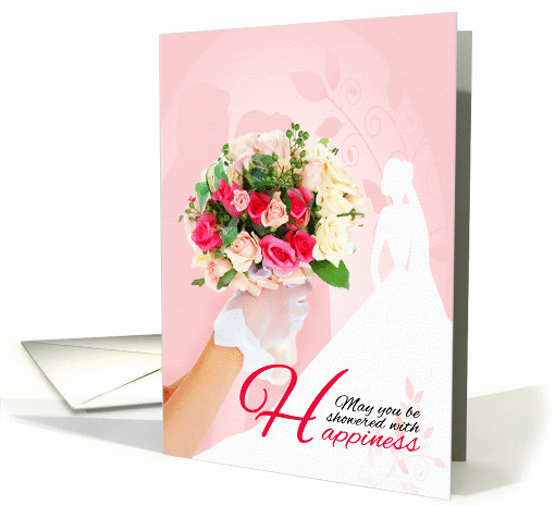 Bridal Shower for the Bride with Pink Rose Bouquet card (985815)