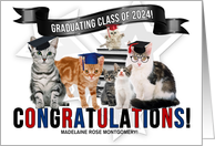 Graduating Cats Class of 2022 Custom Graduation Congratulations card