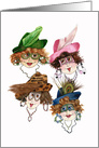 Four Whimsical Lady Friends blank card