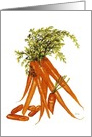 Watercolor painting of a Bunch of Bright orange Carrots Blank card