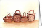 Watercolor Painting of Four Wicker Baskets Blank card