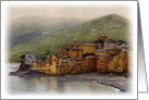 Watercolor painting of Camogli, Italy Blank card
