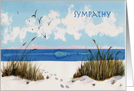 Watercolor painting of footprints on the Sympathy card