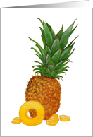 Watercolor painting of a ripe Hawaiian Pineapple Blank card