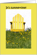 Yellow chair card