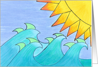 Blank-Windblown Waves and Sun card