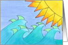 Blank-Windblown Waves and Sun card
