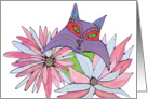 Blank - Cat in Flowers card