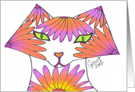 Blank - Flower Kitty card