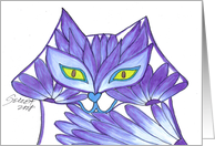 Blank - Blue Flower Kitty card