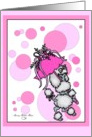 Pink Polk-a-dot Poodle card