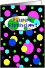 Happy Birthday, Colorful Floating Polka Dots card
