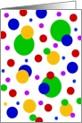 Blank Note Card, Colorful Floating Polka Dots card