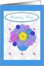 Birthday Wishes, Gerber Daisies and Pansies card