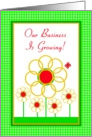 Thank You, Our Business is Growing, Marigold Garden card
