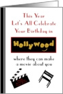 Actor, Happy Birthday, Hollywood Celebration card