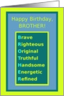 Brother, Happy Birthday,Compliments Spelling Brother, Humor card