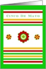 Happy 1st Cinco de Mayo! Mexican Floral and Stripe Design card