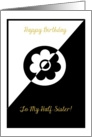 Half Sister, Happy Birthday, Stylish Lady card