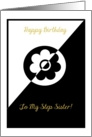Step Sister, Happy Birthday, Stylish Lady card