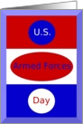 U.S. Armed Forces Day, Red, White and Blue Standing for You card