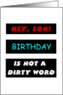 To Son, Happy Birthday Humor card