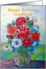 Grandma, Happy Birthday, Still Life with Flowers and Vase card