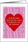 To My Woman, Be My Valentine card