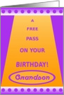 Grandson, Birthday Pass-Funny Haha card