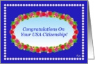 Congrats,USA Citizenship, Floral Wreath card