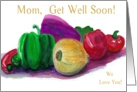 Mom, Get Well Soon!, Veggies with Humor,watercolor reproduction card