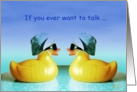 Encouragement,Two Rubber Ducks on An Infinity Pool, Humorous card